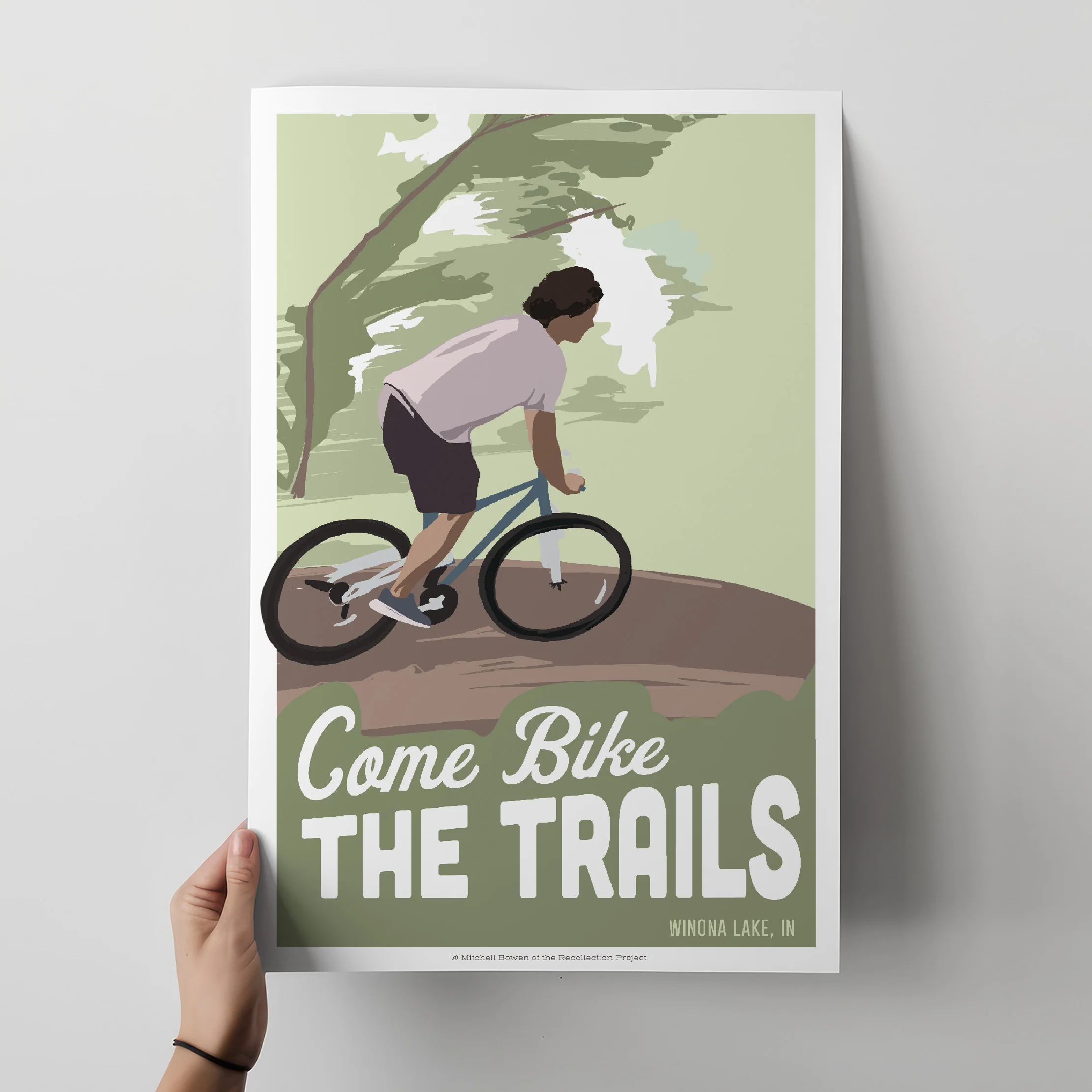 Bike Winona Lake Travel Poster - Image 2