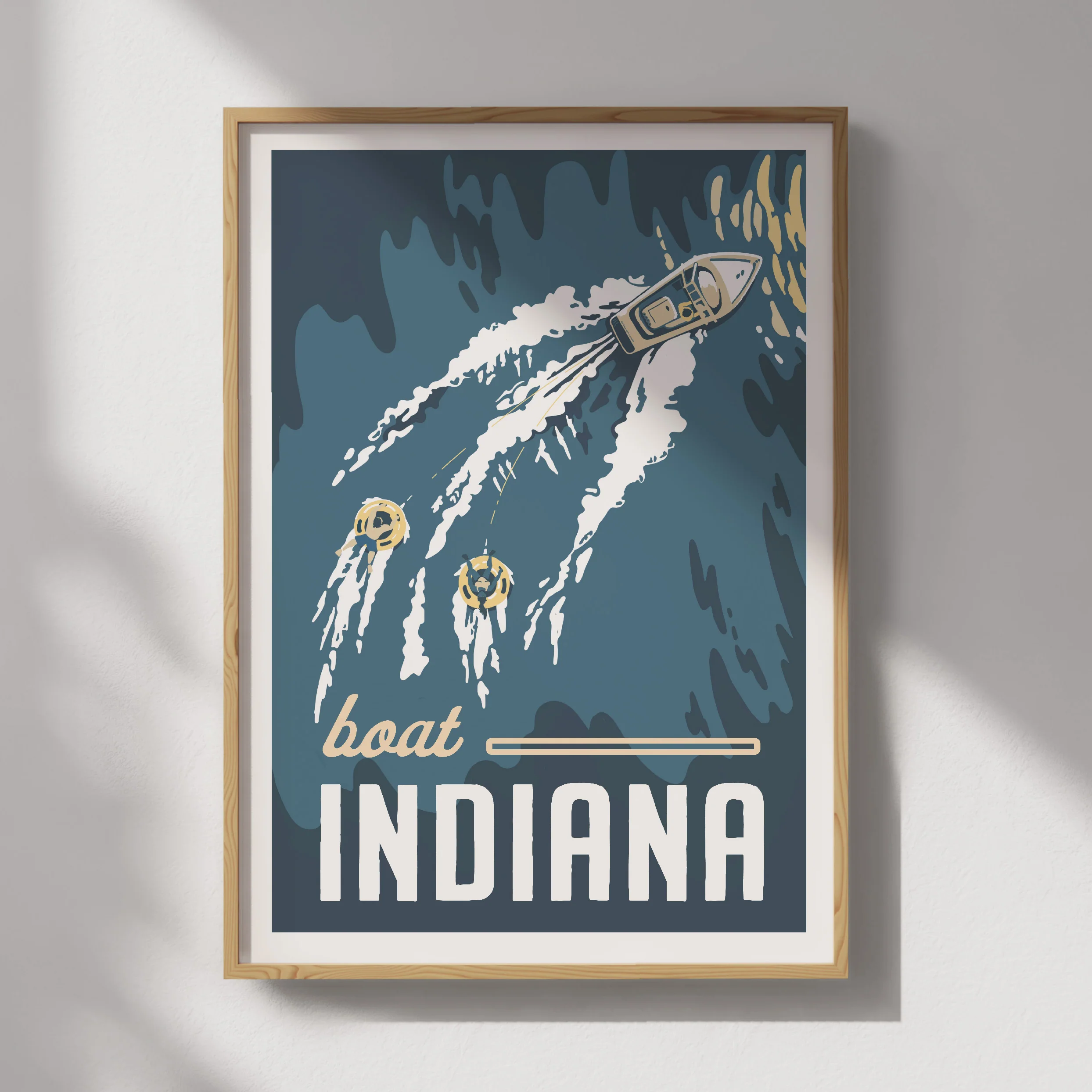 Boat Indiana Travel Poster