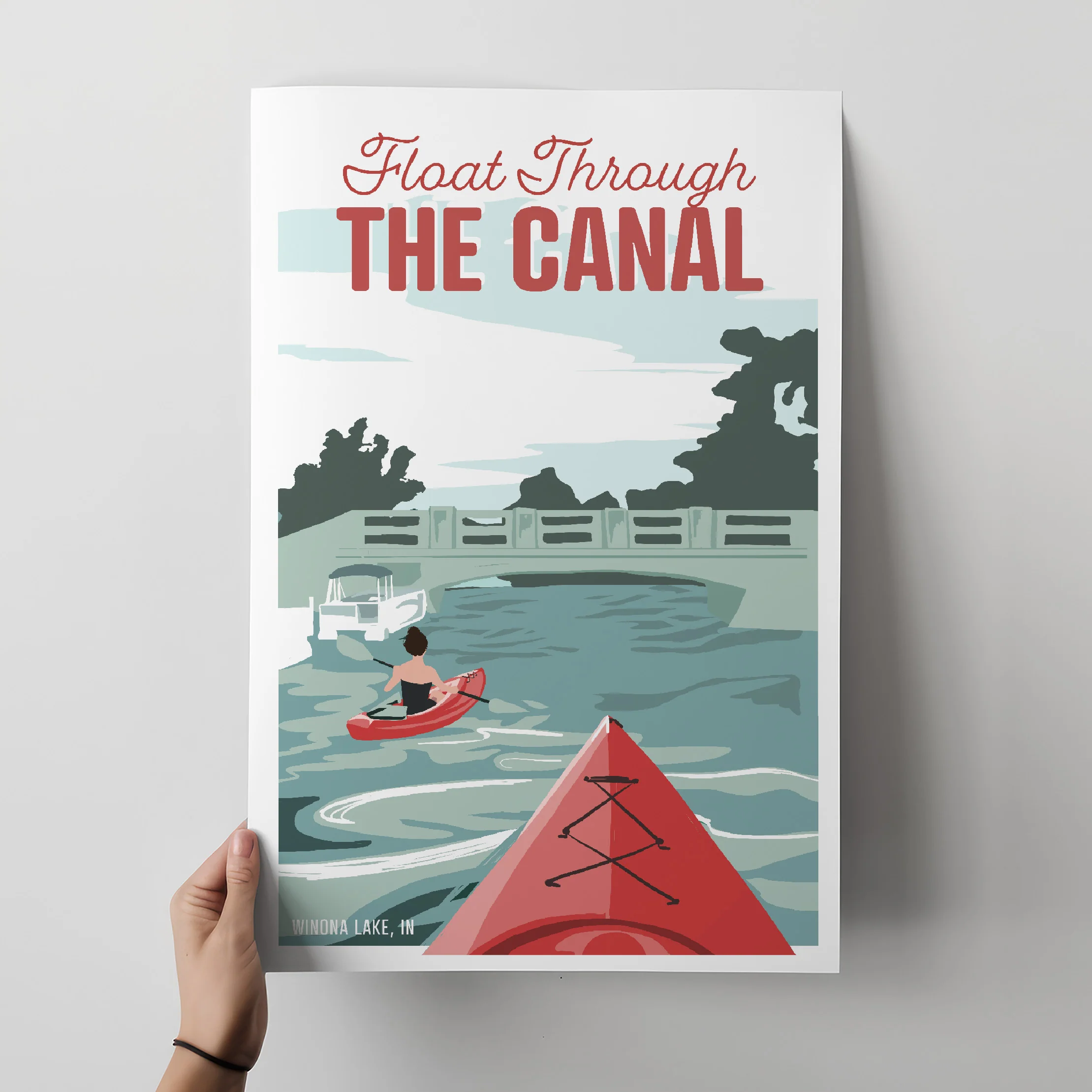 Float through the Canal, Winona Lake Travel Poster - Image 2
