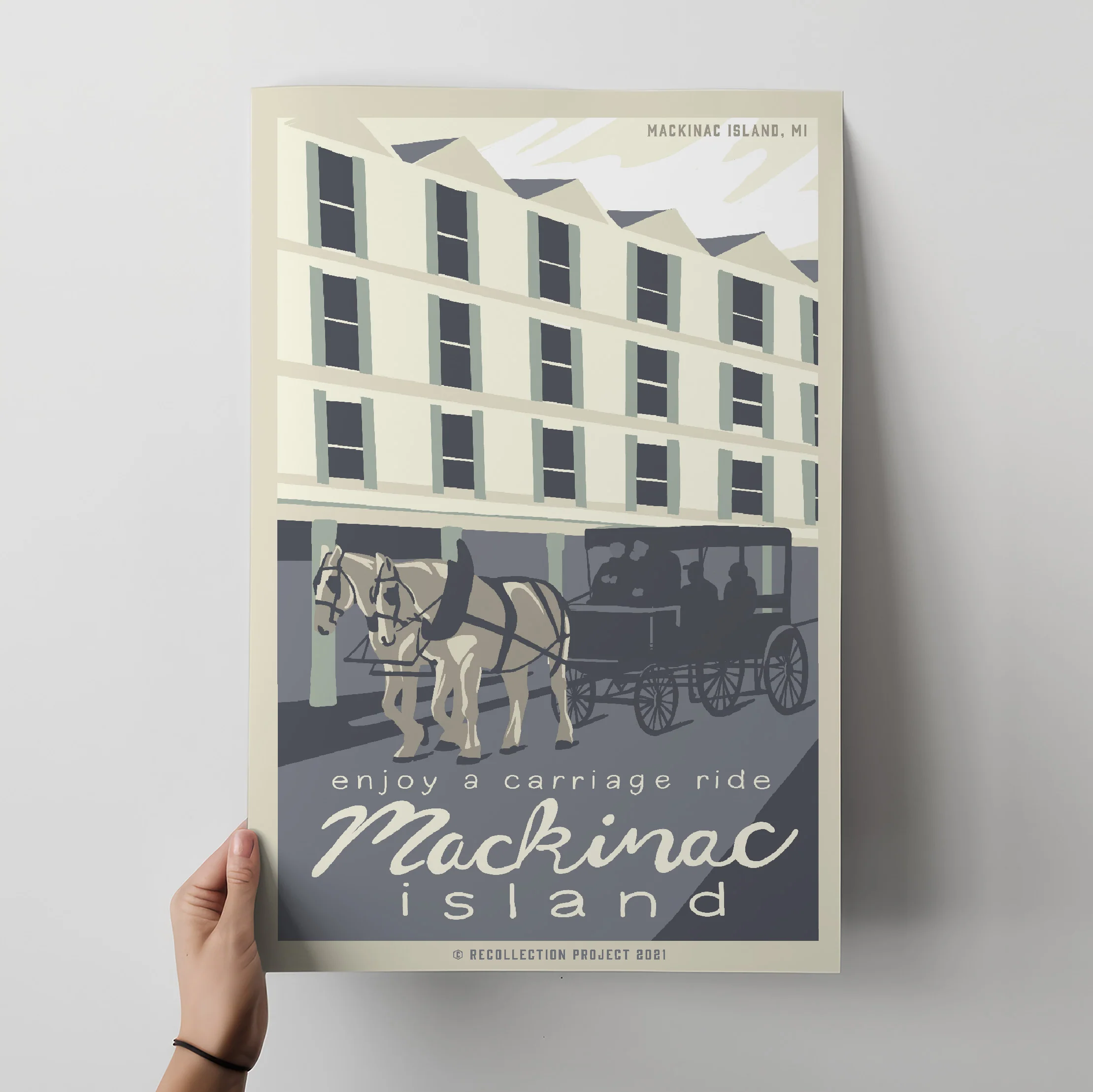Mackinac Island, Carriage Ride Travel Poster - Image 3