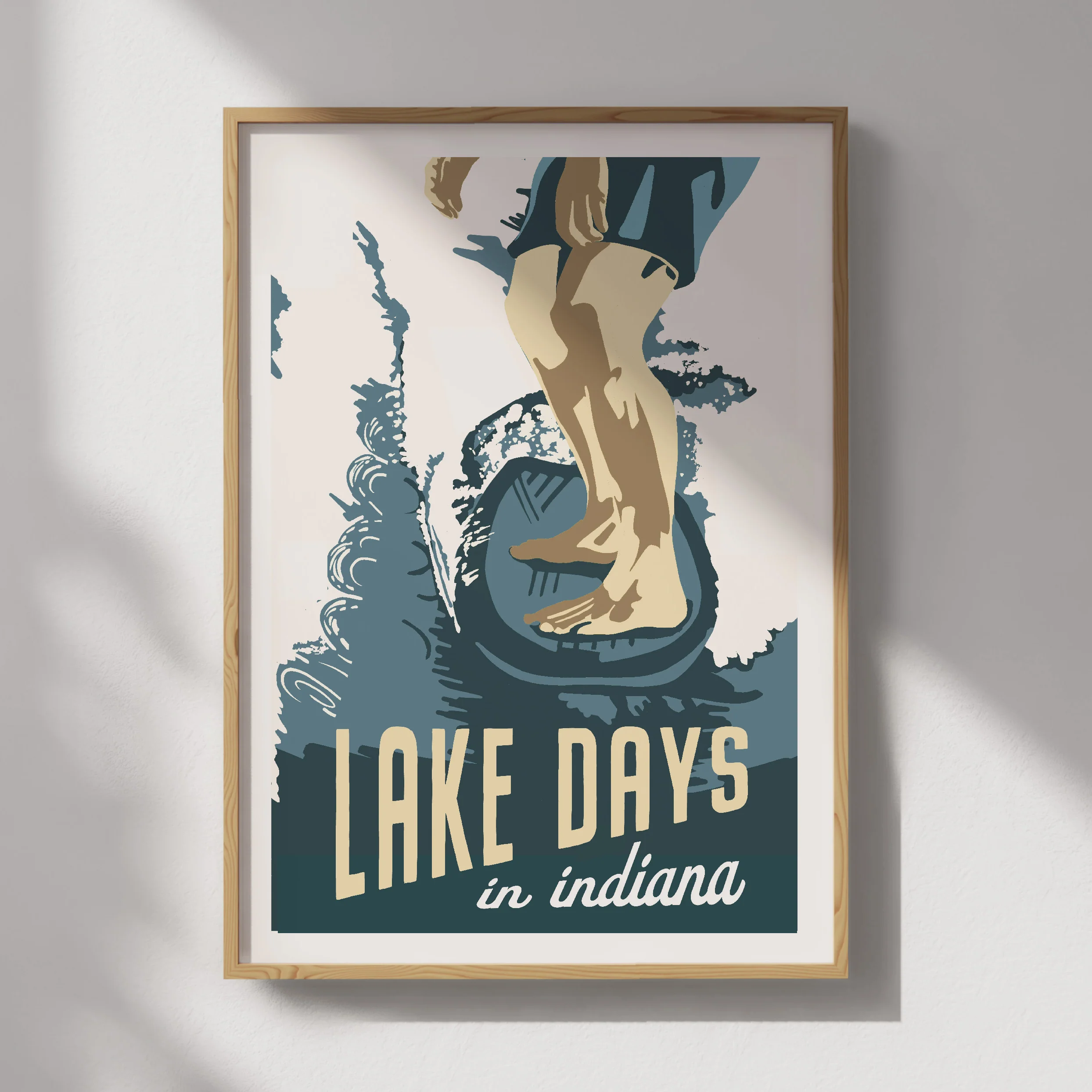 Lake Days in Indiana Travel Poster