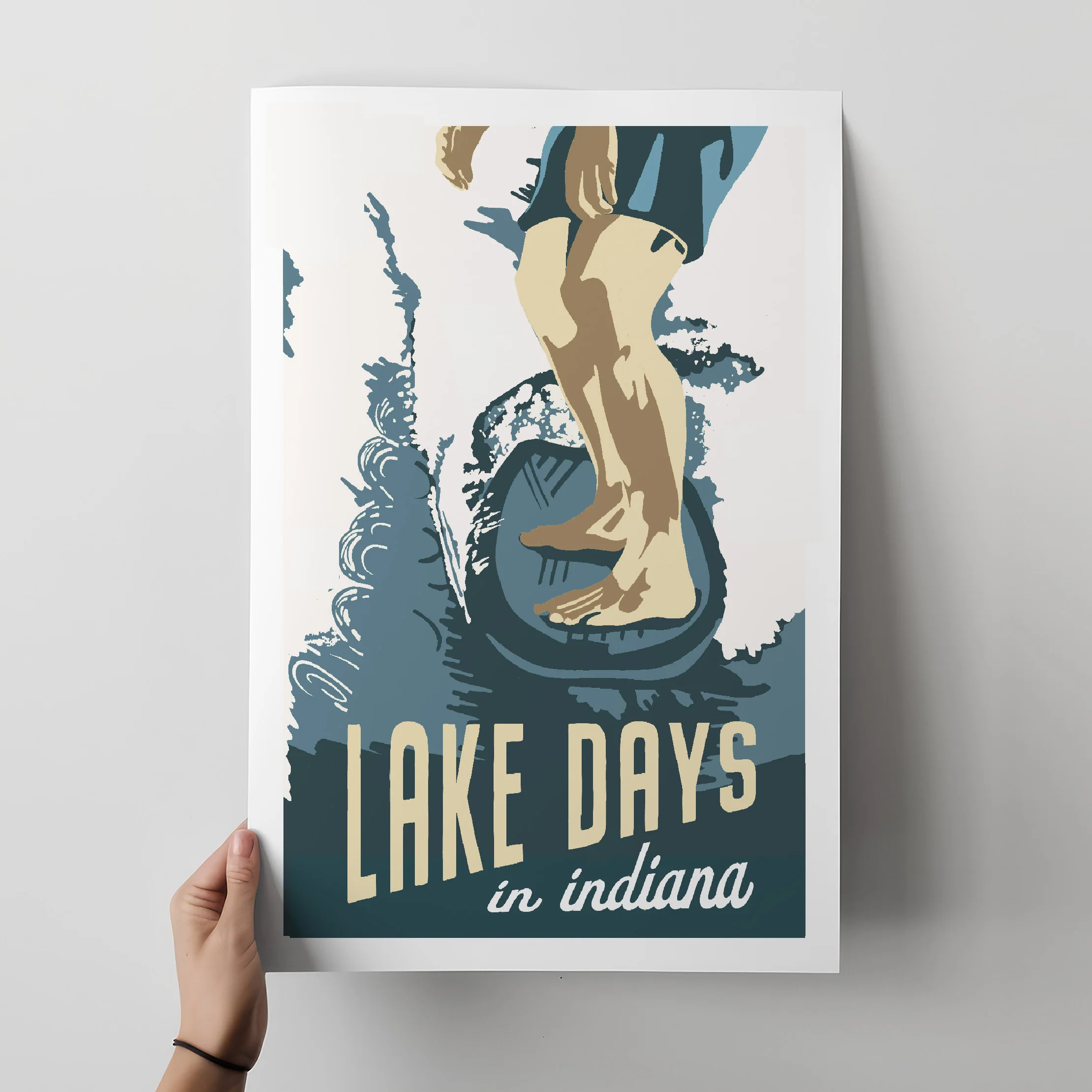 Lake Days in Indiana Travel Poster - Image 2