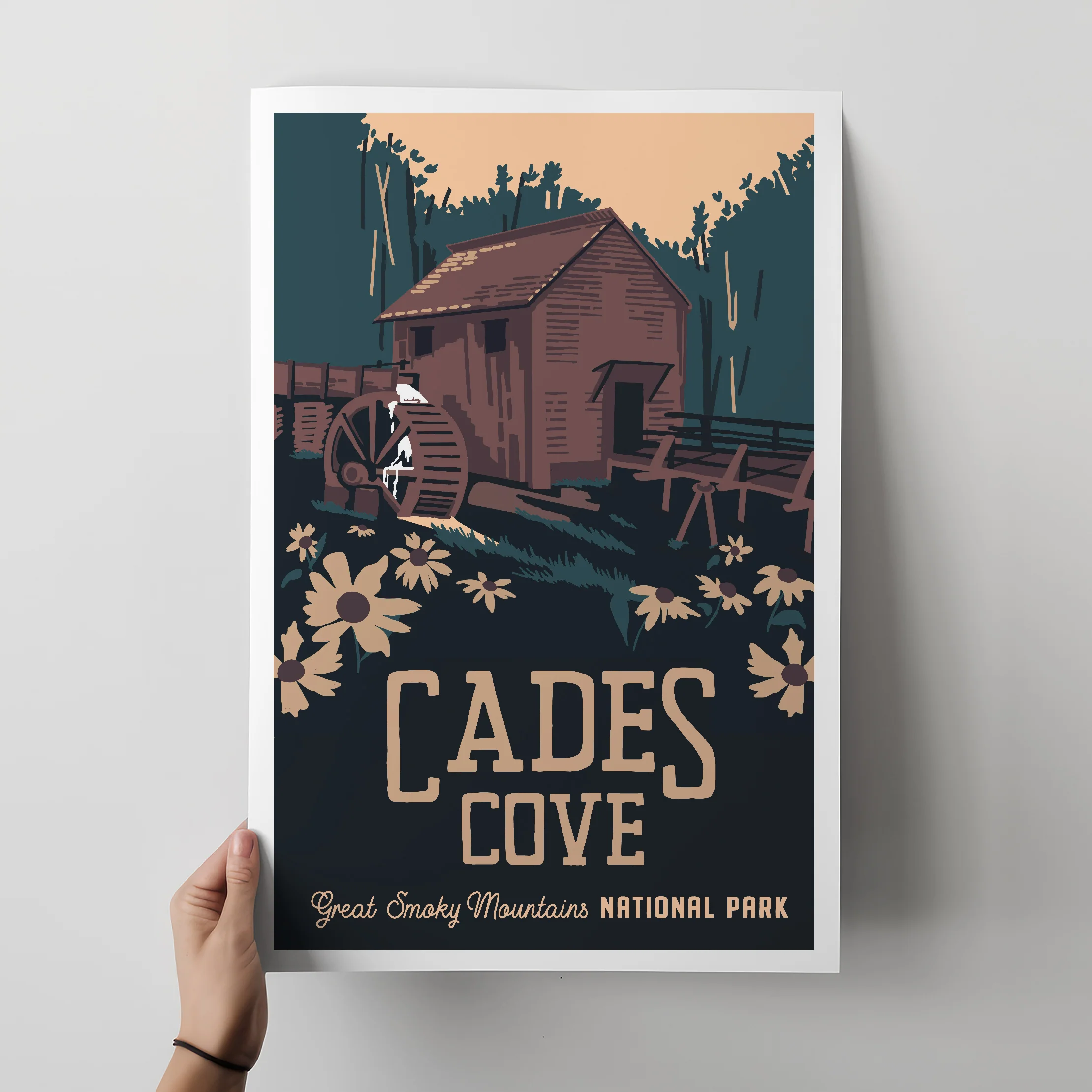 GSMNP Cades Cove Travel Poster - Image 3